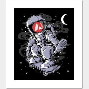 Astronaut Skate Avalanche AVAX Coin To The Moon Crypto Token Cryptocurrency Blockchain Wallet Birthday Gift For Men Women Kids Posters and Art